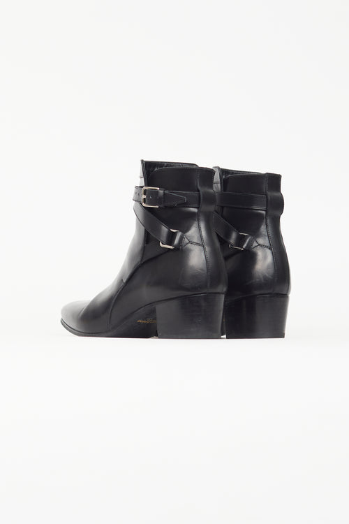 Saint Laurent Black Wyatt Jodhpur Leather Boot