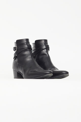 Saint Laurent Black Wyatt Jodhpur Leather Boot