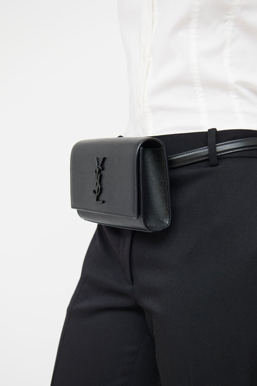 Saint Laurent Black Kate Grained Belt Bag