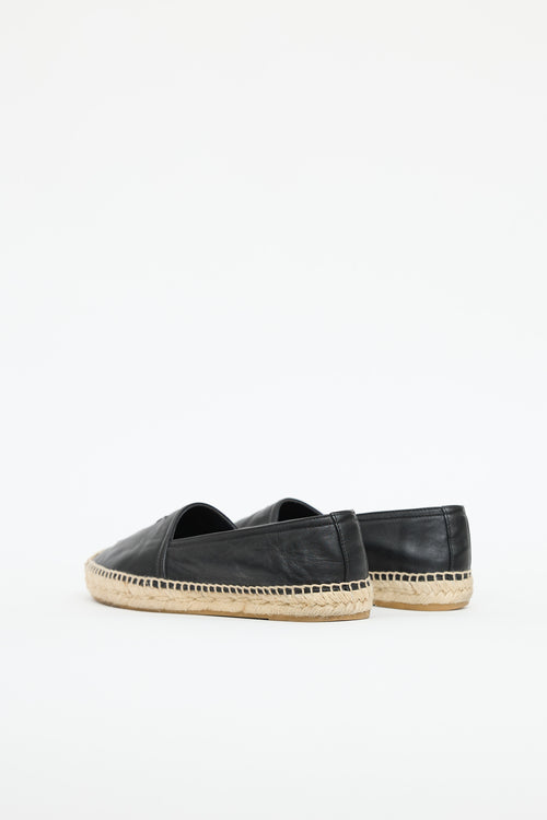 Saint Laurent Leather Cassandre Logo Espadrille