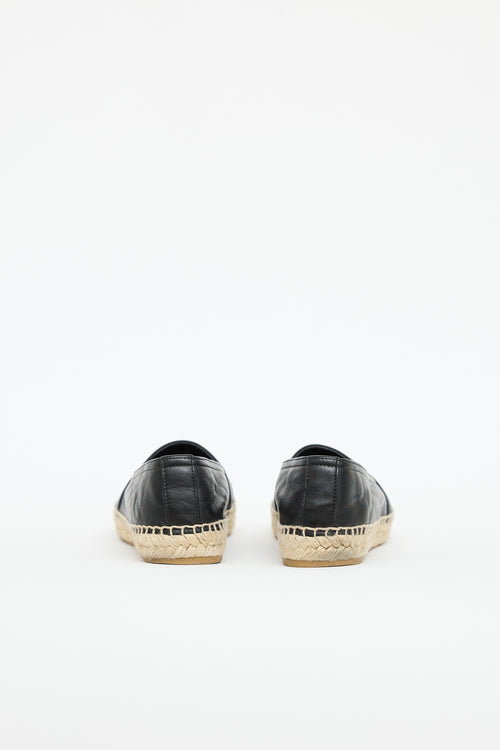 Saint Laurent Leather Cassandre Logo Espadrille