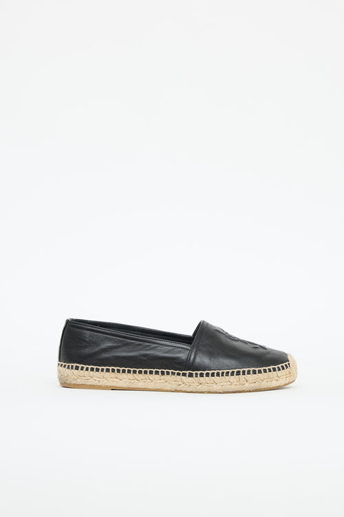 Saint Laurent Leather Cassandre Logo Espadrille
