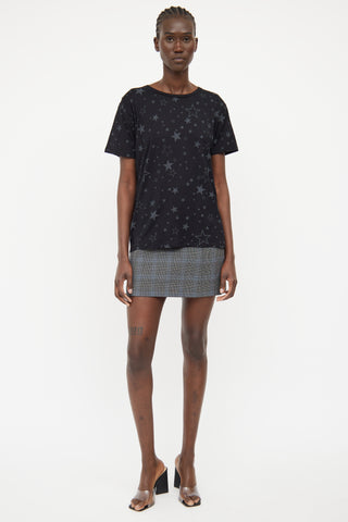 Saint Laurent Black & Grey Star Pattern T-shirt