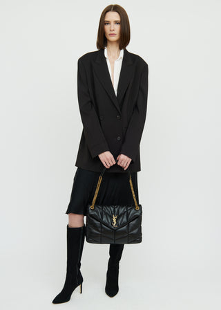 Saint Laurent Black Loulou Leather Quilted Bag