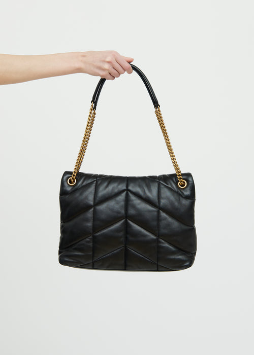 Saint Laurent Black Loulou Leather Quilted Bag