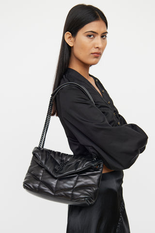 Saint Laurent Black Medium Loulou Puffer Bag