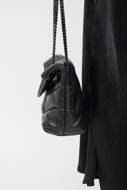 Saint Laurent Black Medium Loulou Puffer Bag