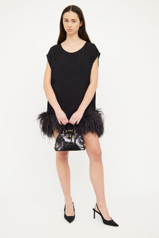 Saint Laurent Black Mini Sequin Muse Bag