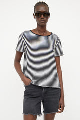 Saint Laurent Black & White Stripe Short Sleeve T-shirt