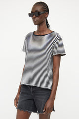 Saint Laurent Black & White Stripe Short Sleeve T-shirt