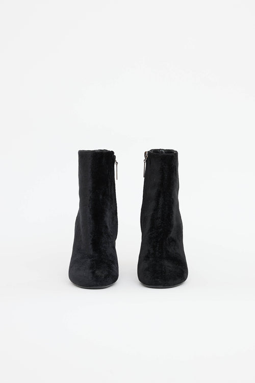 Saint Laurent Velvet High Heel Boot