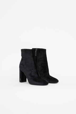 Saint Laurent Velvet High Heel Boot