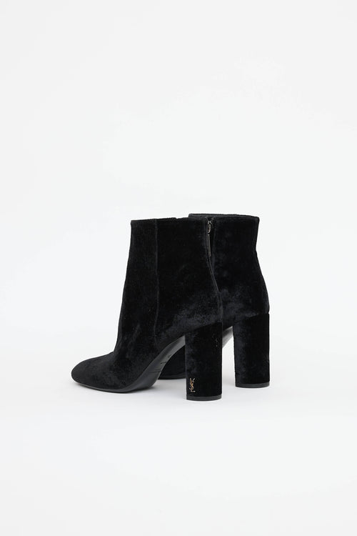 Saint Laurent Velvet High Heel Boot