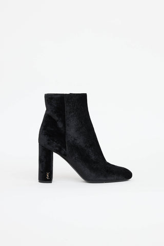 Saint Laurent Velvet High Heel Boot