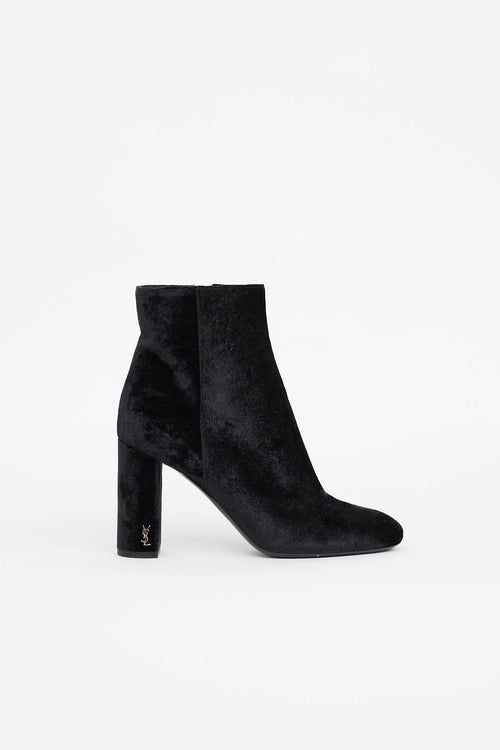 Saint Laurent Velvet High Heel Boot