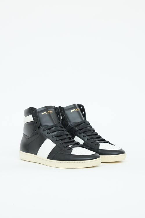 Saint Laurent Leather High Top Sneaker