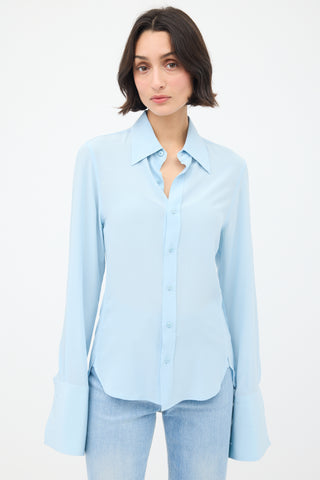 Saint Laurent Pastel Blue Long Sleeve Shirt