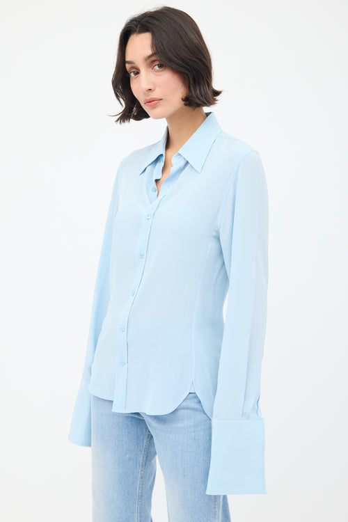 Saint Laurent Pastel Blue Long Sleeve Shirt