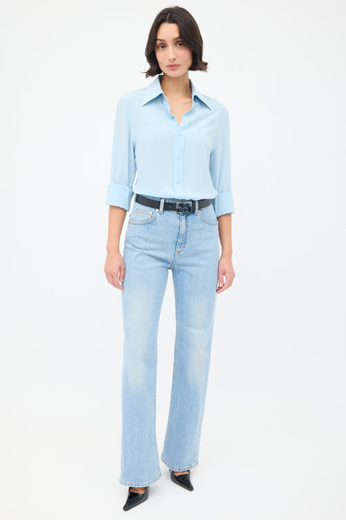 Saint Laurent Pastel Blue Long Sleeve Shirt