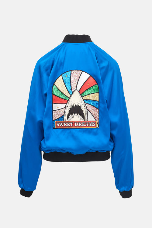 Saint Laurent 2016 Satin Embellished Bomber Jacket
