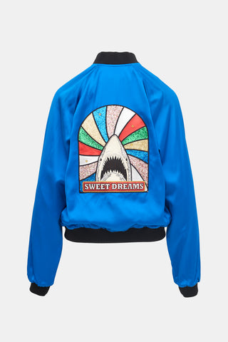 Saint Laurent 2016 Satin Embellished Bomber Jacket