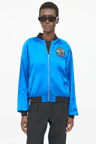 Saint Laurent 2016 Satin Embellished Bomber Jacket