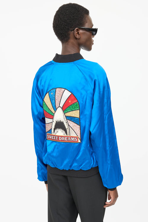 Saint Laurent 2020 Satin Embellished Bomber Jacket