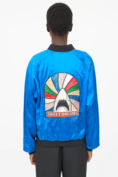 Saint Laurent 2019 Satin Embellished Bomber Jacket