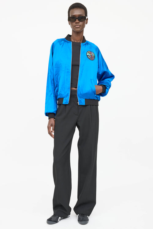 Saint Laurent 2017 Satin Embellished Bomber Jacket