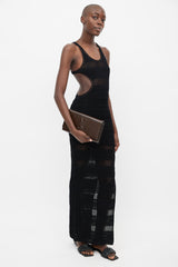 Saint Laurent Brown Belle De Jour Patent Clutch