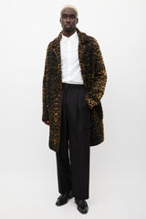 Saint Laurent Brown & Black Mohair Coat