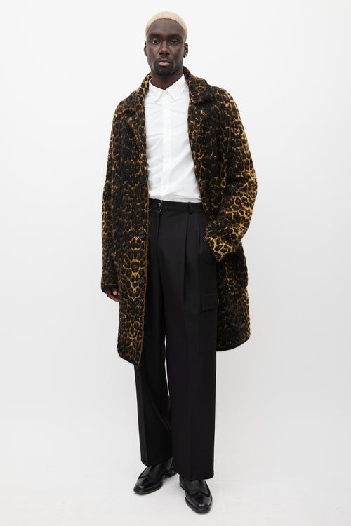 Saint Laurent Brown & Black Mohair Coat