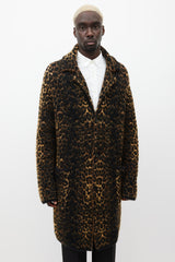 Saint Laurent Brown & Black Mohair Coat