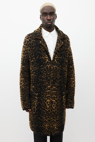 Saint Laurent Brown & Black Mohair Coat