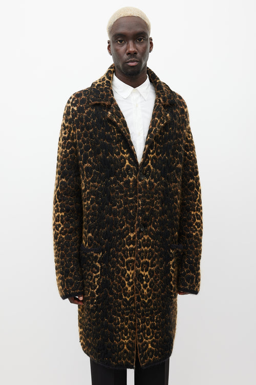 Saint Laurent Brown & Black Mohair Coat