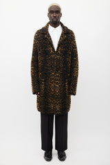 Saint Laurent Brown & Black Mohair Coat