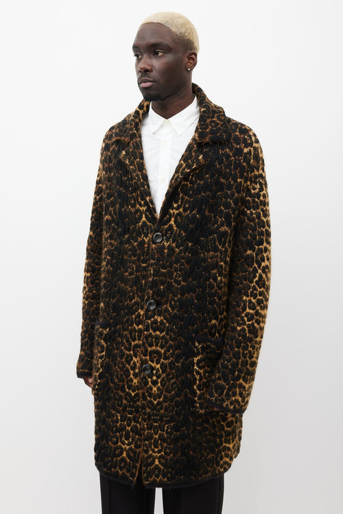 Saint Laurent Brown & Black Mohair Coat