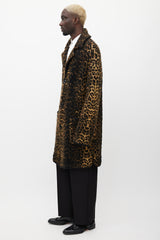 Saint Laurent Brown & Black Mohair Coat