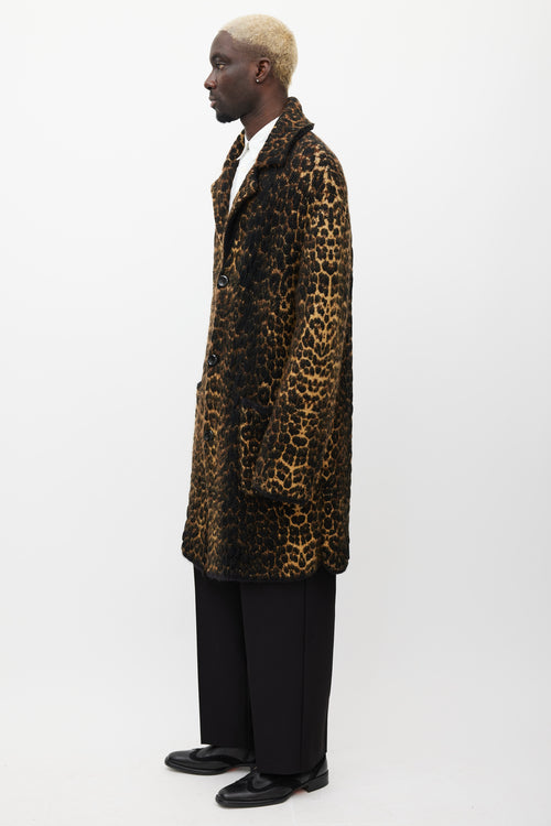 Saint Laurent Brown & Black Mohair Coat