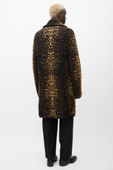Saint Laurent Brown & Black Mohair Coat