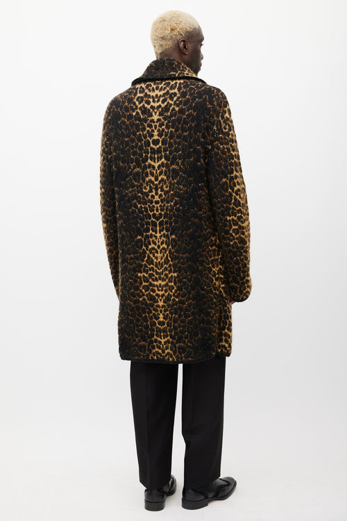 Saint Laurent Brown & Black Mohair Coat