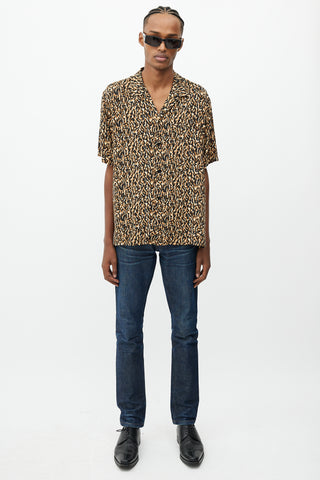 Saint Laurent Brown & Black Print Shirt