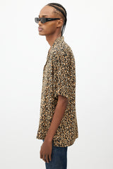 Saint Laurent Brown & Black Print Shirt