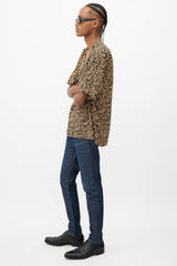 Saint Laurent Brown & Black Print Shirt