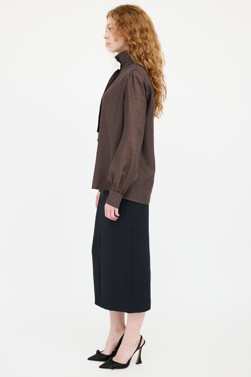 Saint Laurent Brown Layered Shirt