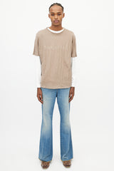 Saint Laurent Brown Faded Logo T-Shirt