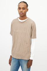 Saint Laurent Brown Faded Logo T-Shirt