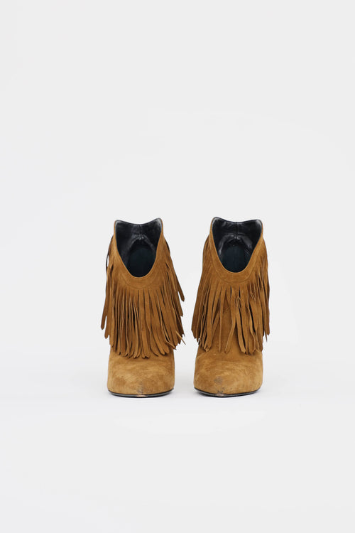 Saint Laurent Fringe Ankle Bootie