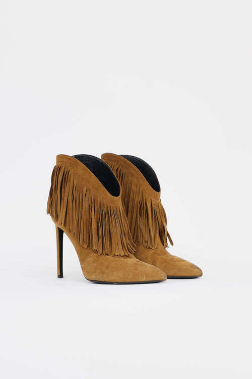 Saint Laurent Fringe Ankle Bootie