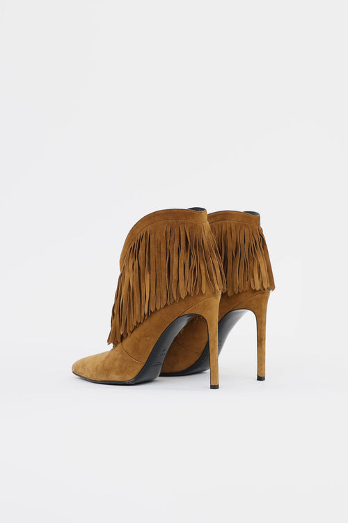 Saint Laurent Fringe Ankle Bootie